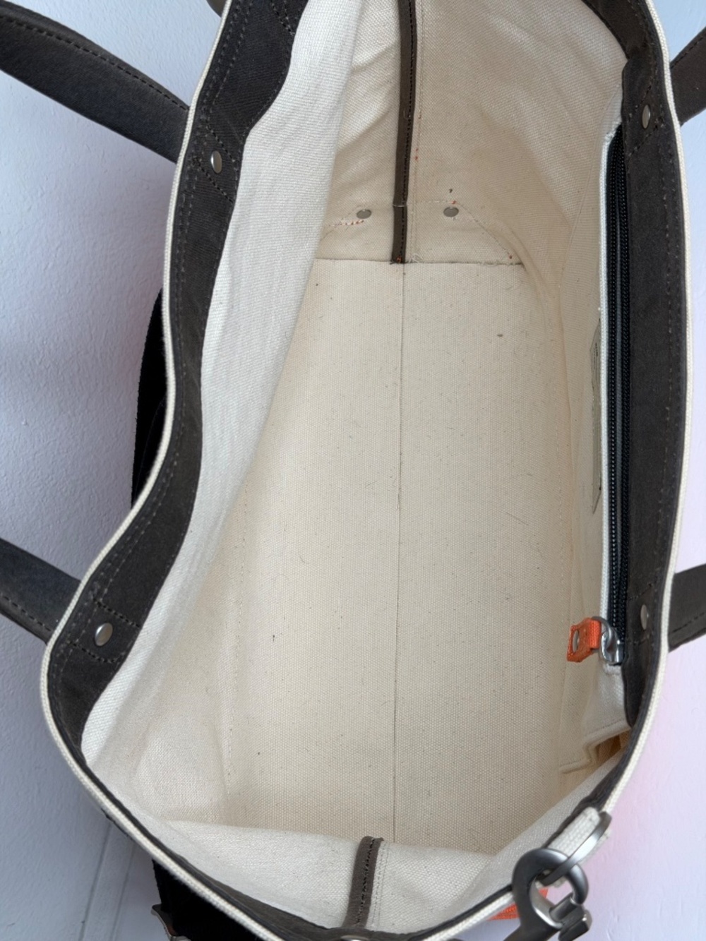 Kate Spade Jack Spade Industrial Canvas Coal Bag Travel weekender Tote Zip - Picture 6 of 16